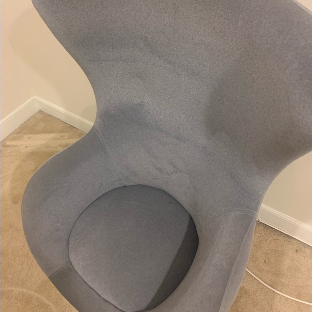 Grey, velvet, armchair